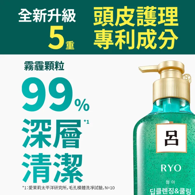 【RYO 呂】韓方頭皮養護洗髮/潤髮 400ml(薄荷強效/黑豆蓬鬆/山茶花瞬效)