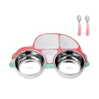 【JoyNa】學習餐具 分隔餐盤附304不鏽鋼碗餐具組(兒童餐具.汽車造型.多分隔)