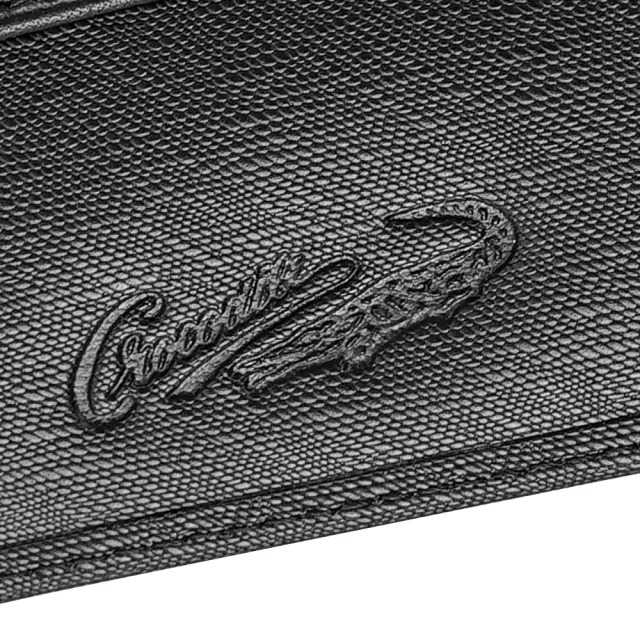 【Crocodile】鱷魚皮件 真皮皮夾 8卡 雙鈔票 短夾-0103-10404-原廠公司貨(維也納Wien系列)