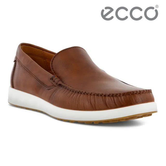 【ecco】S LITE MOC M 輕巧休閒皮鞋 男鞋(棕色 54051401053)