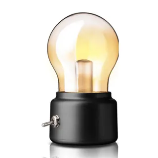 【iSFun】黃光小燈泡＊USB充電復古造型夜燈/二色可選