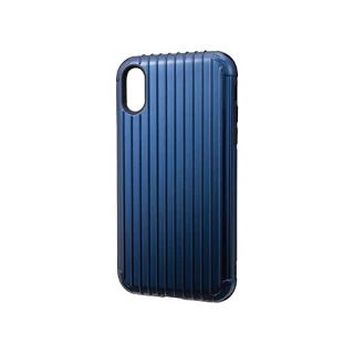 【Gramas】iPhone XR 6.1吋 Rib 軍規防摔經典手機殼(藍)