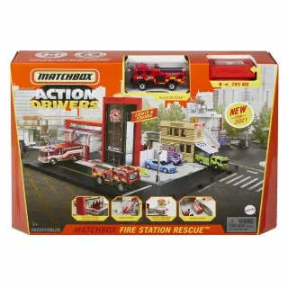 【Matchbox 火柴盒小汽車】中型城市場景組-消防隊