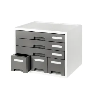 【SYSMAX】桌上型多工能收納櫃-灰(桌面整理/辦公收納/抽屜收納盒/文件櫃/收納盒)