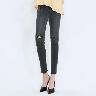 【BRAPPERS】女款 新美腳ROYAL系列-低腰彈性八分窄管褲(灰黑)