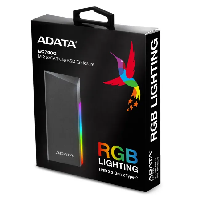 【ADATA 威剛】EC700G M.2 PCIe/SATA 固態硬碟外接盒