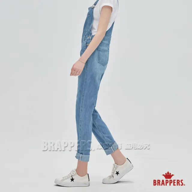 【BRAPPERS】女款 Boy Friend系列-中腰全棉吊帶長褲(淺藍)