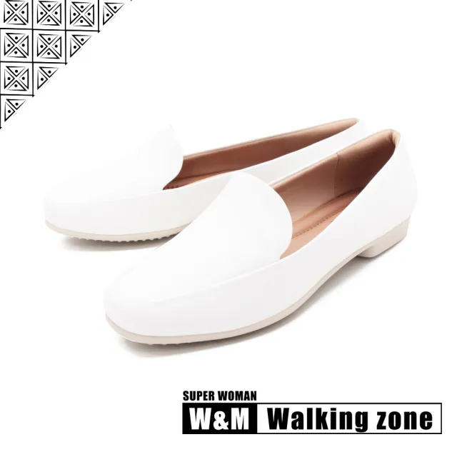 【WALKING ZONE】SUPER WOMAN系列 百搭方頭平底樂福鞋 女鞋(綜合任選3色)