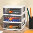 【Dagebeno荷生活】可疊加透明抽屜桌面收納盒上班族學生桌面收納盒(4層)