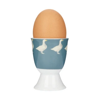 【KitchenCraft】瓷製蛋杯 藍天鵝(雞蛋杯 蛋托 早午餐 餐具)