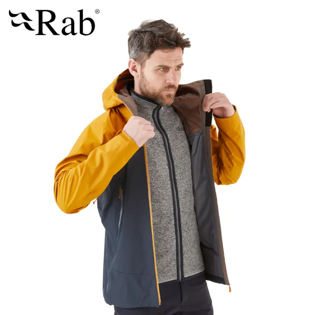 【RAB】Arc Eco Jacket 防風防水連帽外套 男款 深南瓜黃 #QWH07