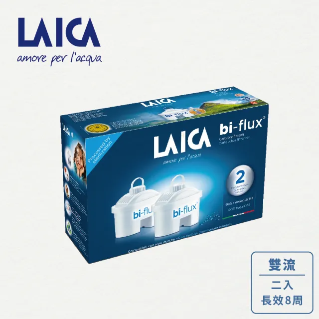 【LAICA 萊卡】義大利原裝進口 bi-flux長效8周高效雙流濾芯