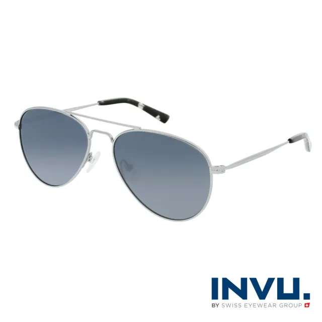 【INVU】瑞士 飛行員框 偏光太陽眼鏡(銀 V1102B)