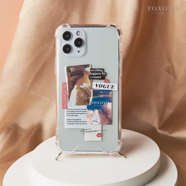 【TOXOXO】iPhone 12 Pro Max 6.7吋 繩掛殼系列 雜誌晶石透明防摔iPhone手機殼