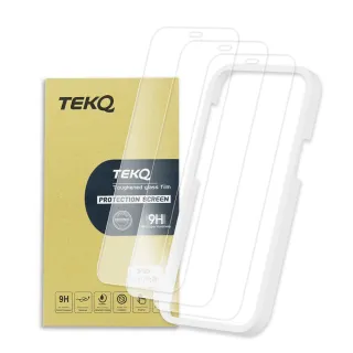 【TEKQ】iPhone 12 ProMax 9H鋼化玻璃 螢幕保護貼 3入 附貼膜神器