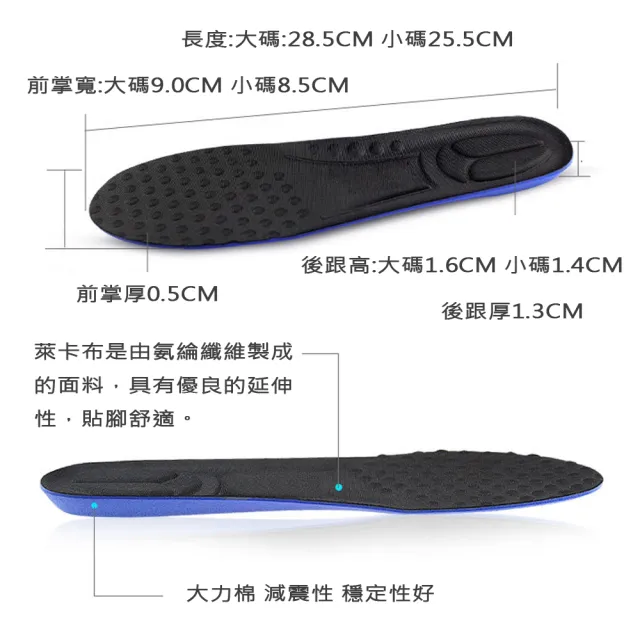 【MAGICSHOP】CC047大力棉軍訓高彈防滑運動鞋墊(減震抗壓耐磨防滑)