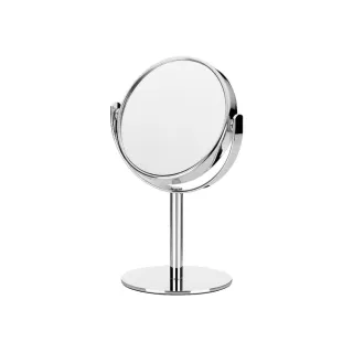 【KELA】雙面高腳放大桌鏡 銀(鏡子 化妝鏡)