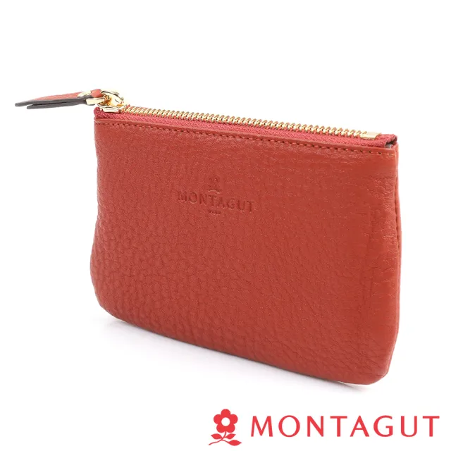 【MONTAGUT 夢特嬌】時尚女神真皮拉鍊短夾(精選頭層牛皮)