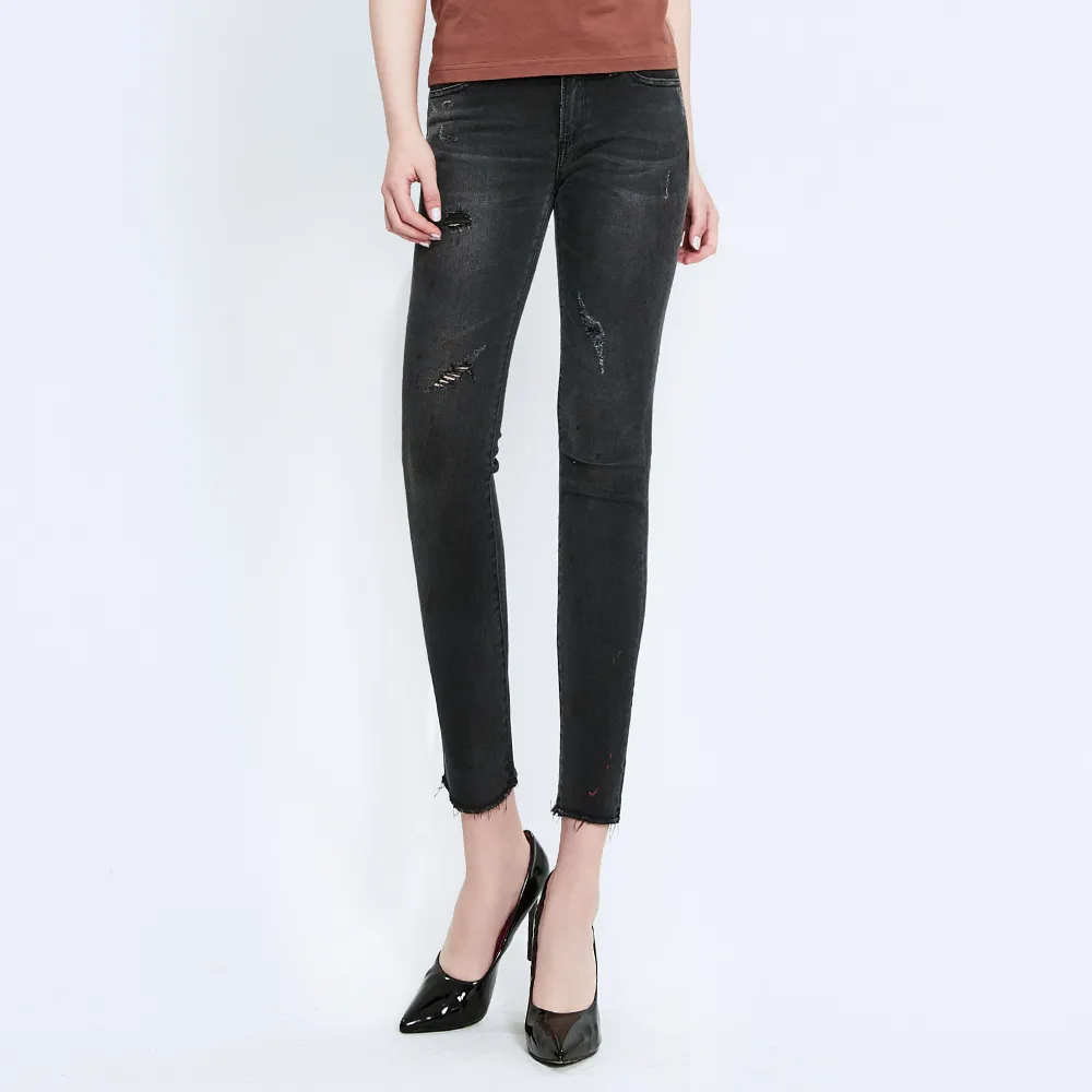 【BRAPPERS】女款 新美腳ROYAL系列-低腰彈性八分窄管褲(黑)