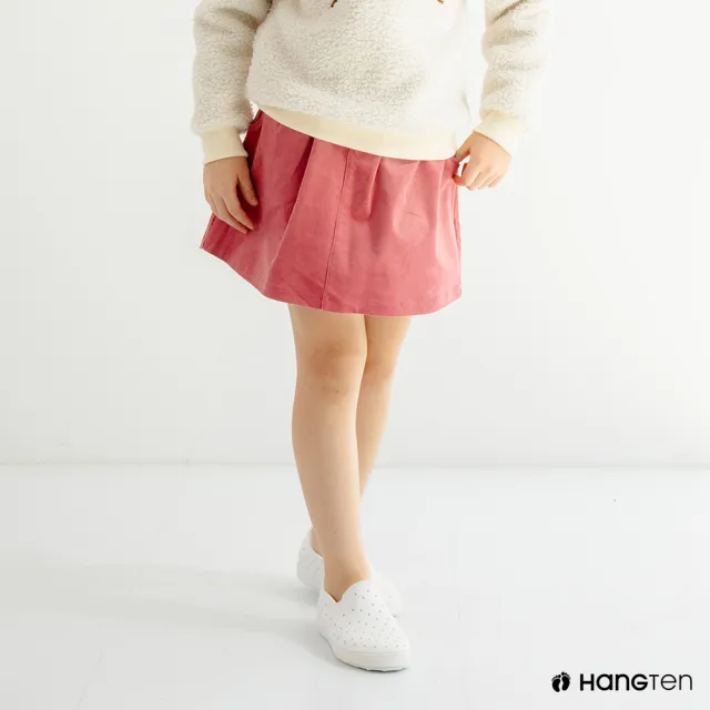 【Hang Ten】女童-燈芯絨花苞短裙(苺粉)