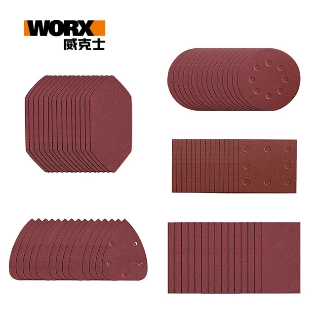 【WORX 威克士】適用 WX820 砂紙片 磨砂片 75件套裝(WA2028)