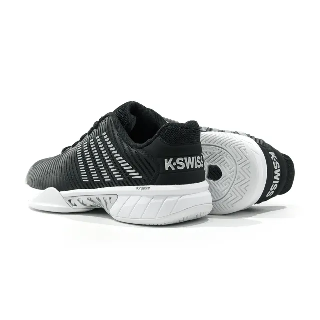 【K-SWISS】透氣輕量網球鞋 Hypercourt Express 2-女-黑/銀(96613-085)