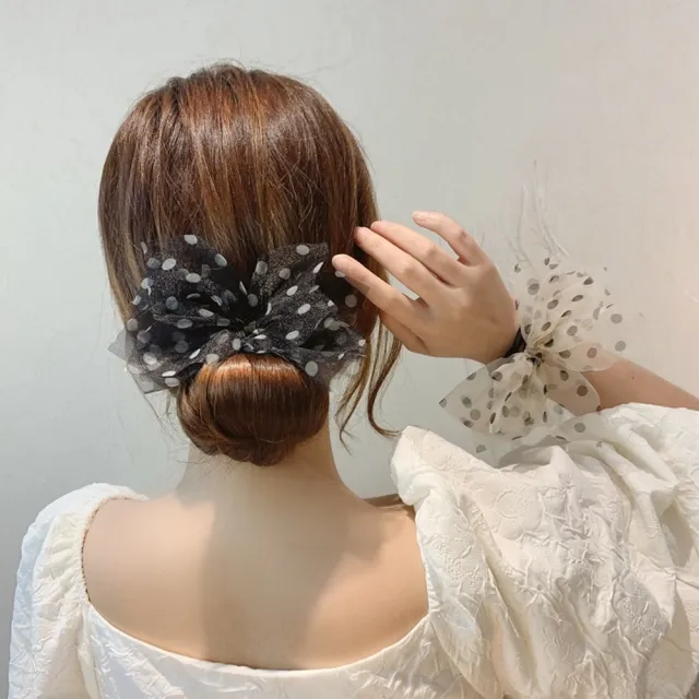 【Emi 艾迷】悠然夏日點點雪紡紗盤髮棒盤髮器