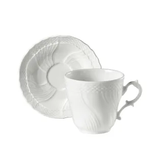 【RICHARD GINORI】VeGi/白瓷紋/咖啡杯+底碟(義大利第一名瓷)