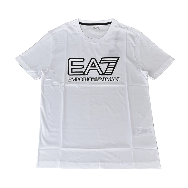 EMPORIO ARMANI EMPORIO ARMANI印花黑字LOGO純棉短袖T恤(S/M/L/XL/XXL/白)