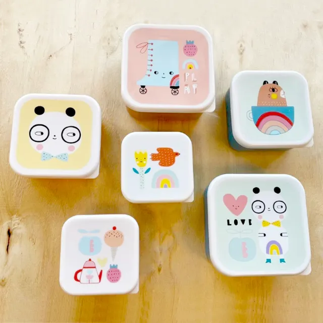 【荷蘭Petit Monkey】零食盒3入組-我愛熊貓(零食盒)