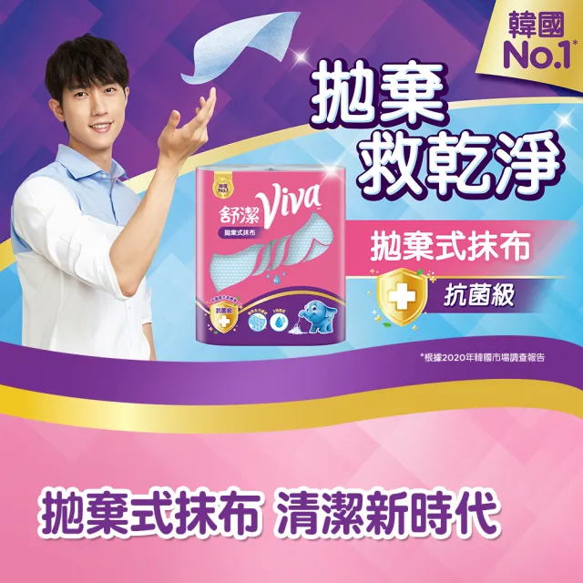 【Kleenex 舒潔】Viva拋棄式抹布/紙抹布 45抽x24捲/箱