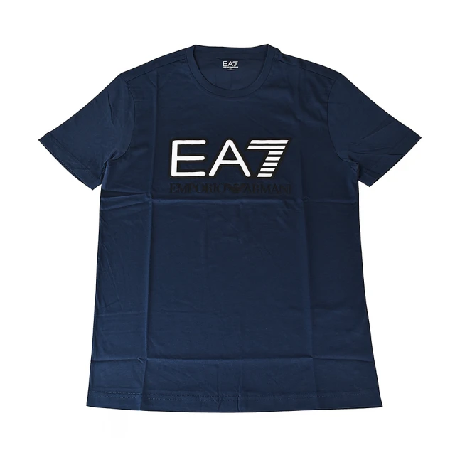 EMPORIO ARMANI EMPORIO ARMANI印花白黑字LOGO純棉短袖T恤(S/M/L/XL/深藍)