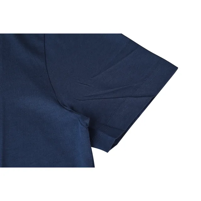 【EMPORIO ARMANI】EMPORIO ARMANI印花白黑字LOGO純棉短袖T恤(S/M/L/XL/深藍)