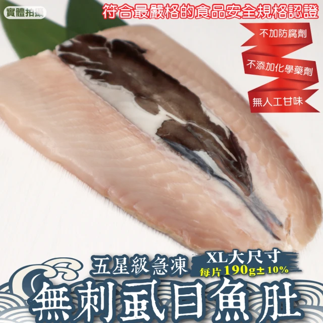 三頓飯 五星級急凍無刺虱目魚肚 共20片(XL-190g/片)