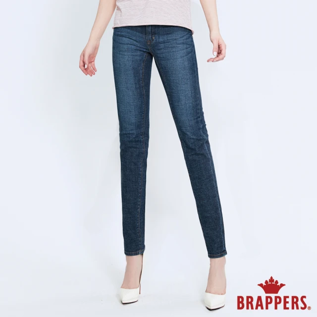 【BRAPPERS】女款 新美腳 ROYAL系列-低腰彈性直筒褲(深藍)