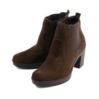 【IMAC】經典時尚麂皮切爾西短靴 深棕色(606141-DBR)
