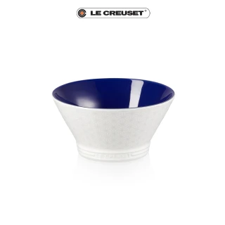 【Le Creuset】瓷器新采和風日式圖騰麵碗19cm(靛青藍)