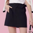 【iROO】顯瘦高腰繫帶造型短裙