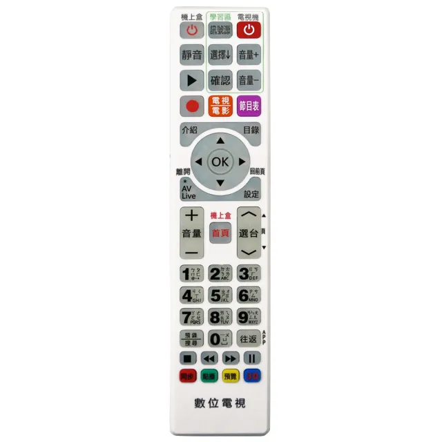 【全區版】第四台有線電視數位機上盒遙控器  MOD-4000(白色  3入組)