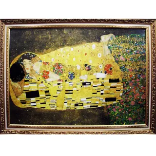 【開運陶源】Klimt克林姆-Kiss  吻(世界名畫 大幅 100x73cm)