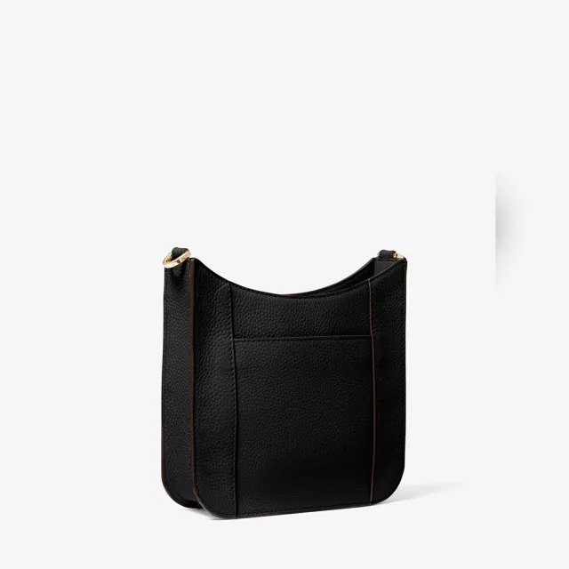 【Michael Kors】專櫃新款防刮皮格 小款Briley黑色皮革斜背包/側背兩用包(側背包 斜背包 黑色)