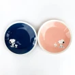 【小禮堂】SNOOPY 史努比 日本製 陶瓷圓盤2入組 直徑19cm YAMAKA陶瓷 《粉藍款》(平輸品)