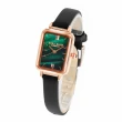 【LOLA ROSE】玫瑰金 祖母綠面 皮革錶帶 方形手錶 女錶 21mm【贈玫瑰金米蘭帶】母親節(LR2136)