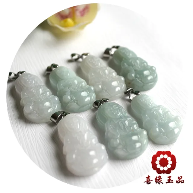 【喜緣玉品】保安玉觀音 天然翡翠A貨 項鍊(廠)(開運風水)