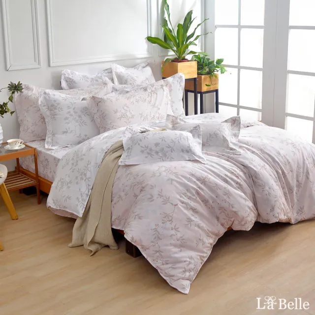 【La Belle】100%精梳棉防蹣抗菌兩用被床包組-特大(多款任選)