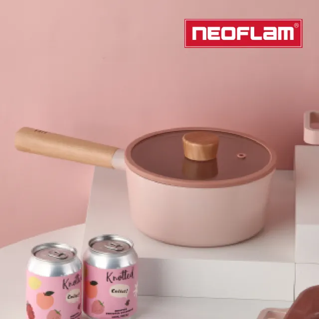【NEOFLAM】韓國製FIKA系列鑄造單柄湯鍋18CM-PINK(IH爐可用鍋)