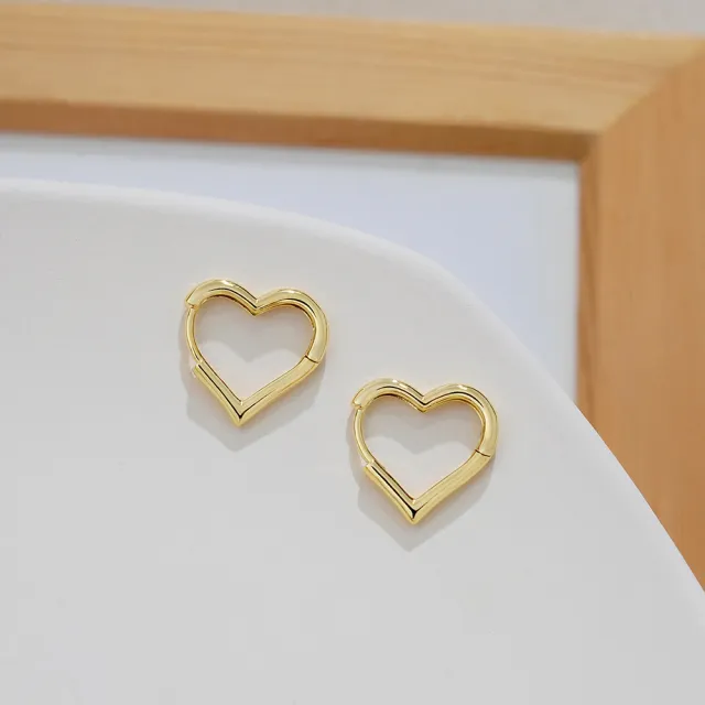 【00:00】韓國設計925銀針極簡愛心線條造型耳環