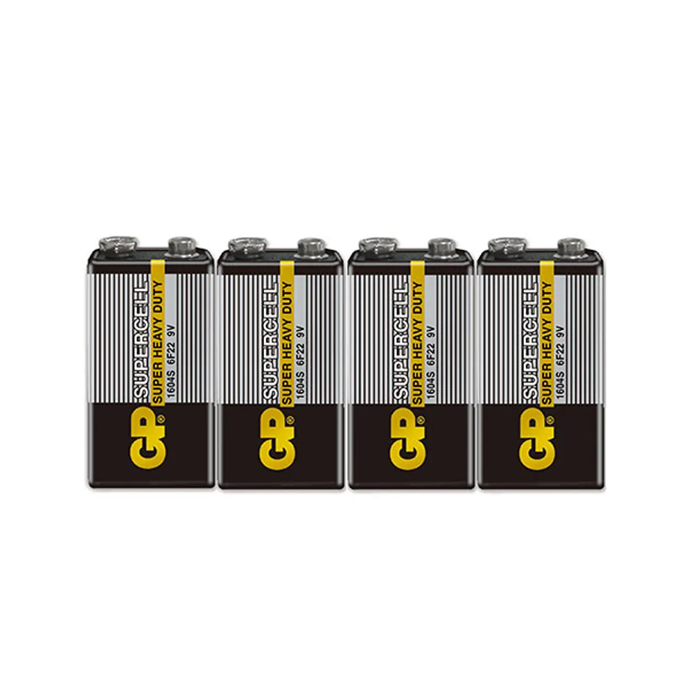 【超霸】GP超霸-黑-9V超級碳鋅電池4入(GP原廠販售)