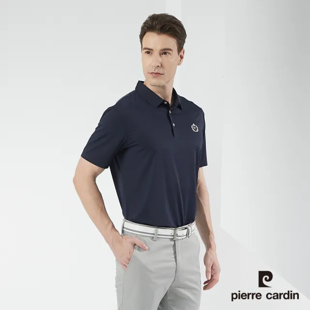 【pierre cardin 皮爾卡登】商務休閒 男款 無痕高週波短袖POLO衫-深藍色(5217220-38)