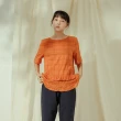 【MOSS CLUB】格子小荷葉剪接-女短袖襯衫 格紋 藍 桔(二色/版型適中)